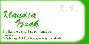 klaudia izsak business card