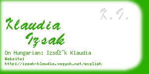 klaudia izsak business card